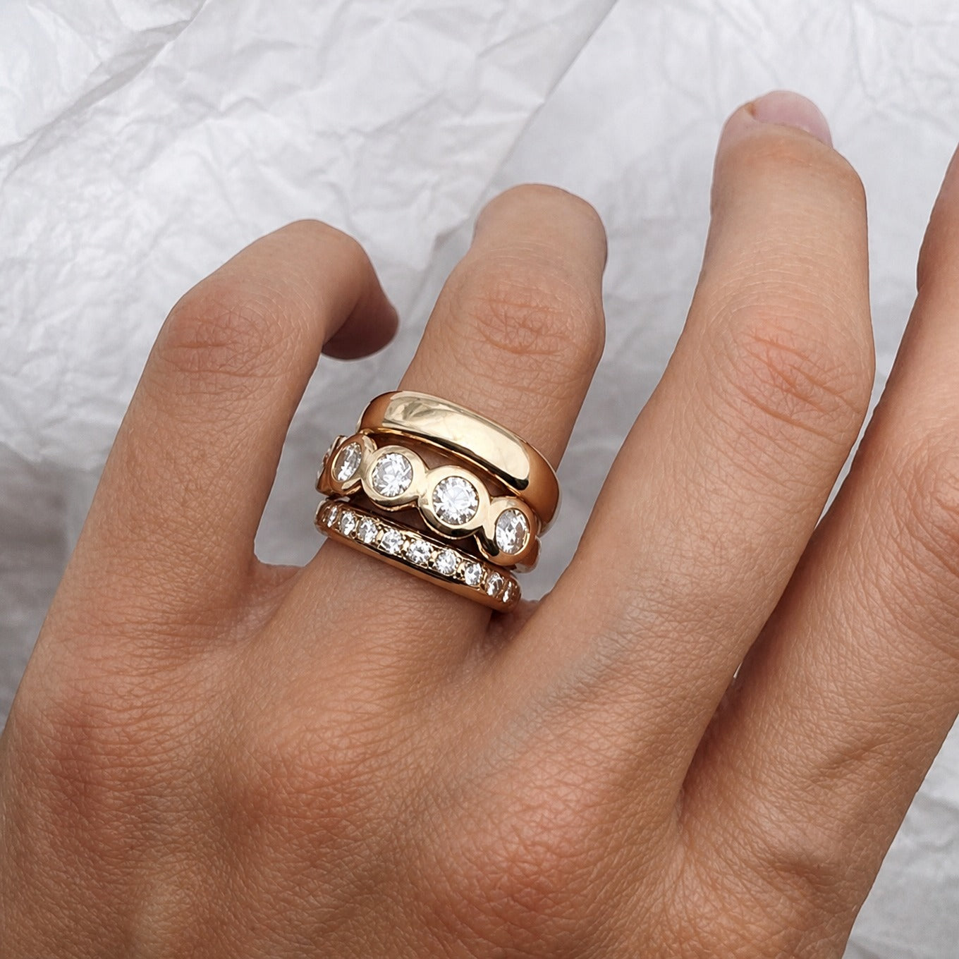 Golden Zenith Bold Statement Ring