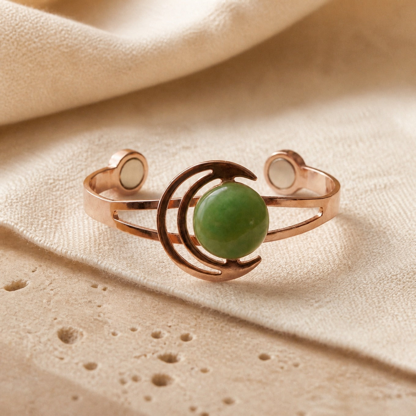 Eternal Emerald Sphere Copper Bracelet