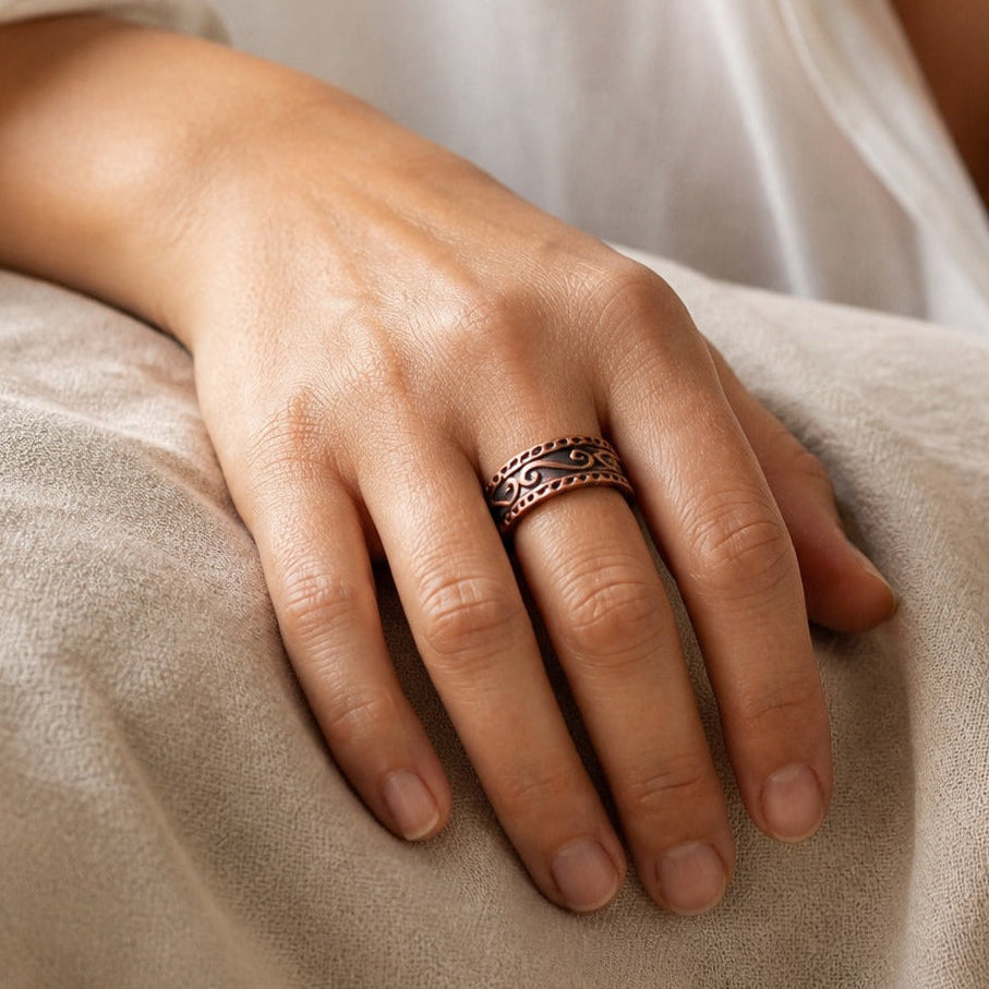 Copper Botanical Fern Ring