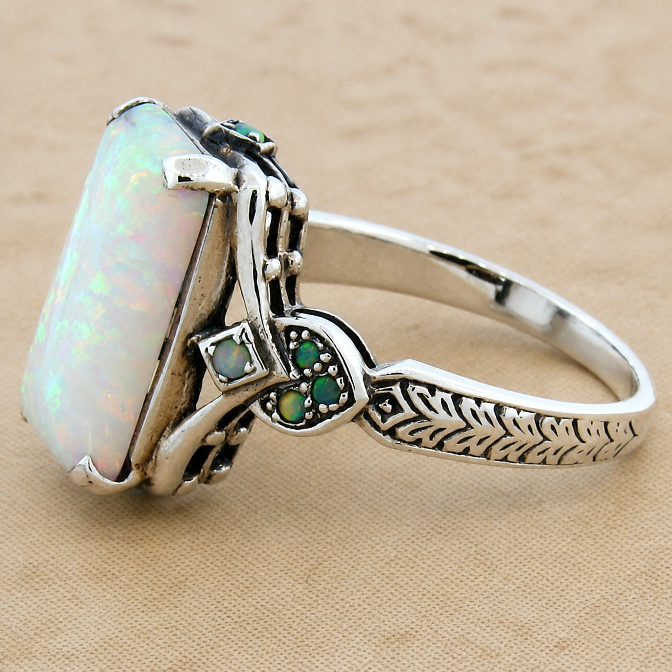 Antiqued Court Gem Ring