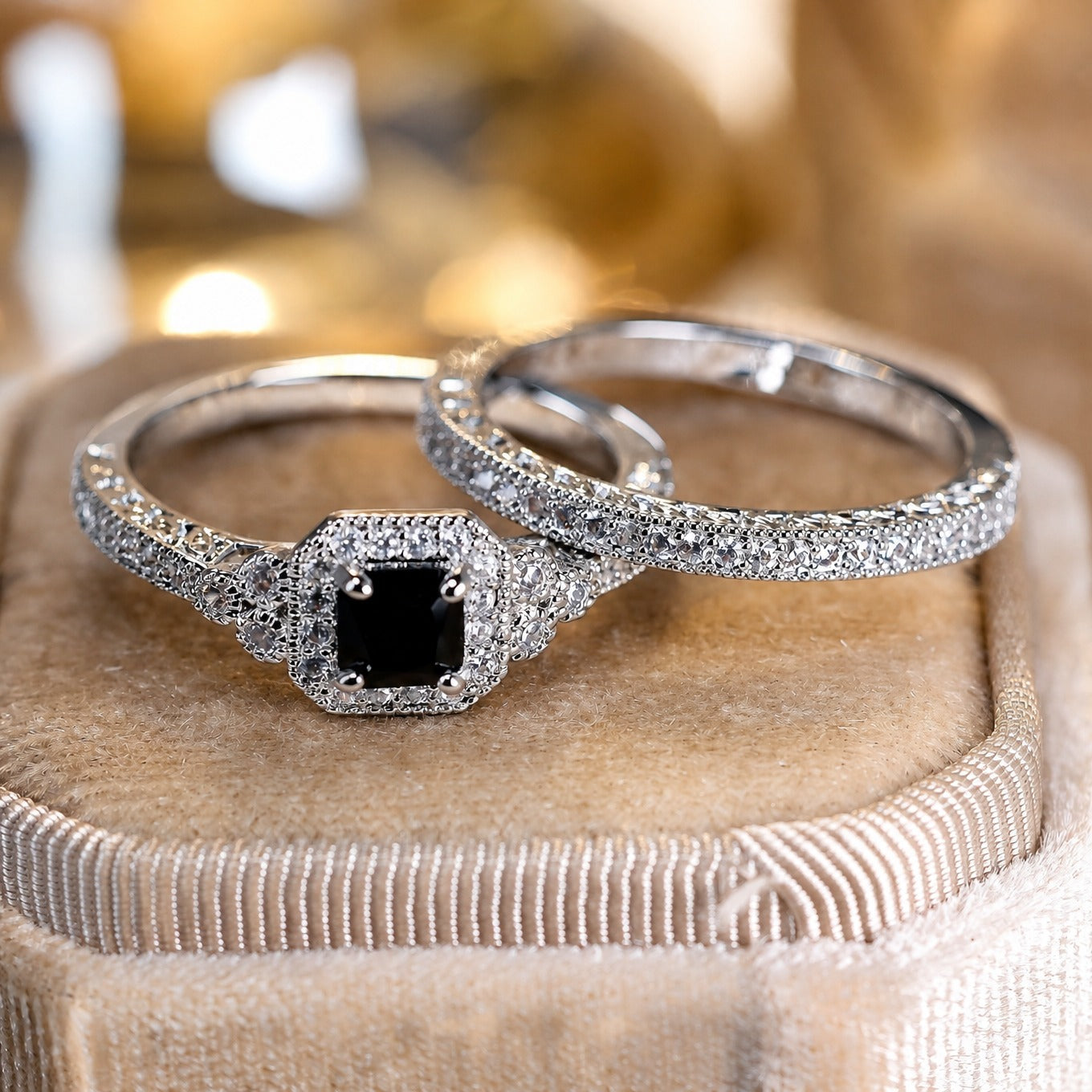 Black Onyx Radiant Ring