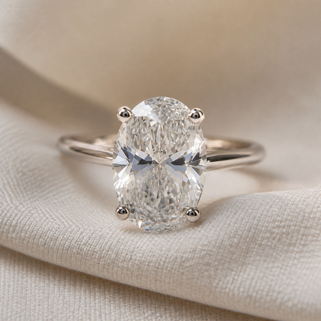 Celestial Oval Solitaire Ring