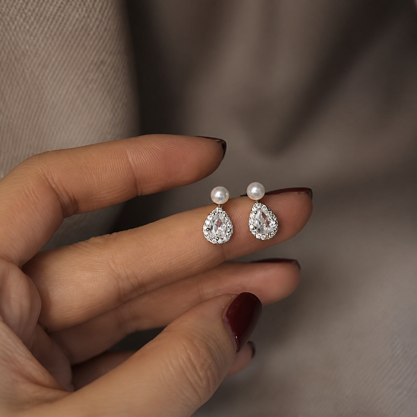 Pearl Halo Drop Earrings
