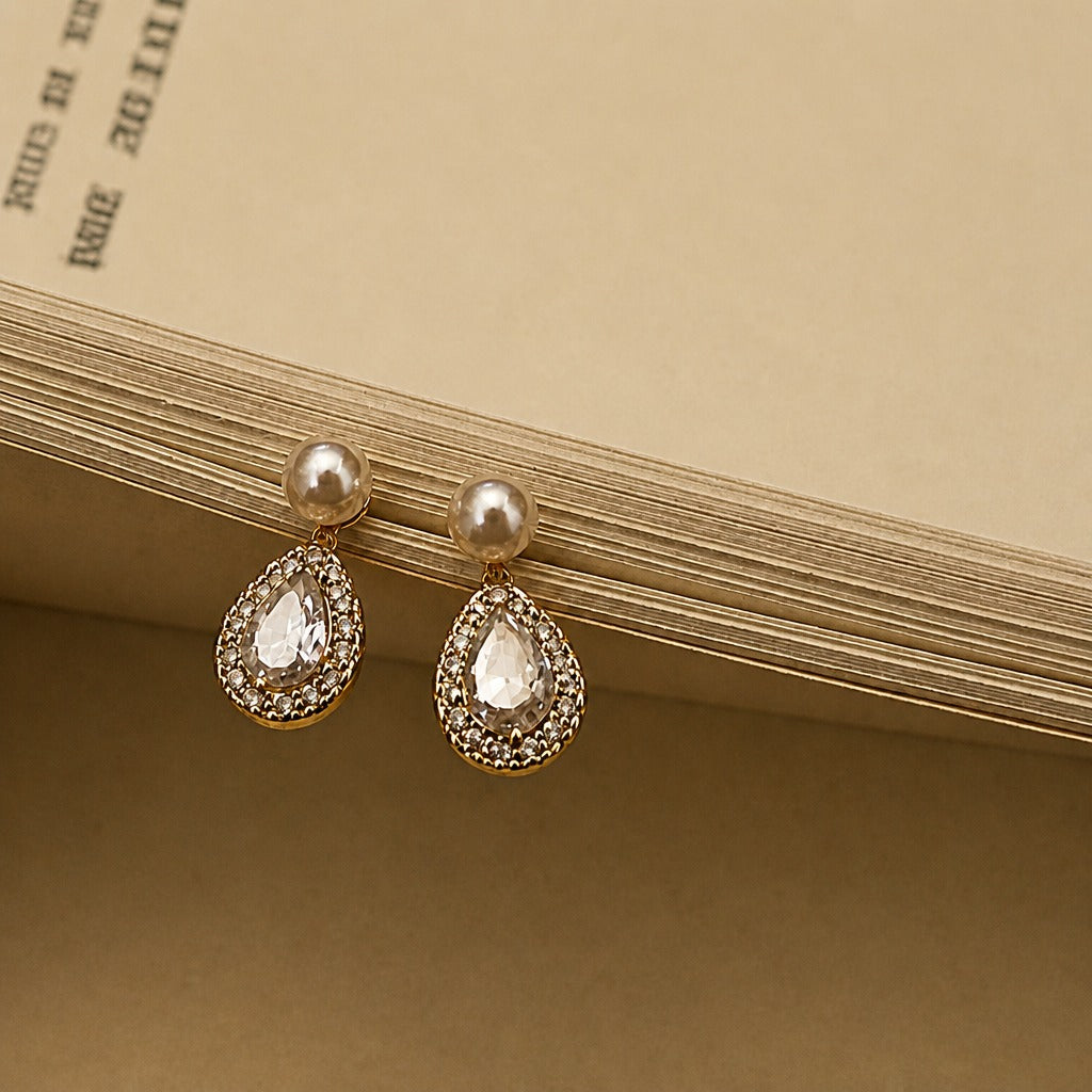 Pearl Halo Drop Earrings