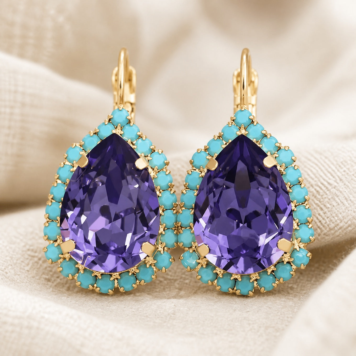 Vintage Crystal Teardrop Earrings