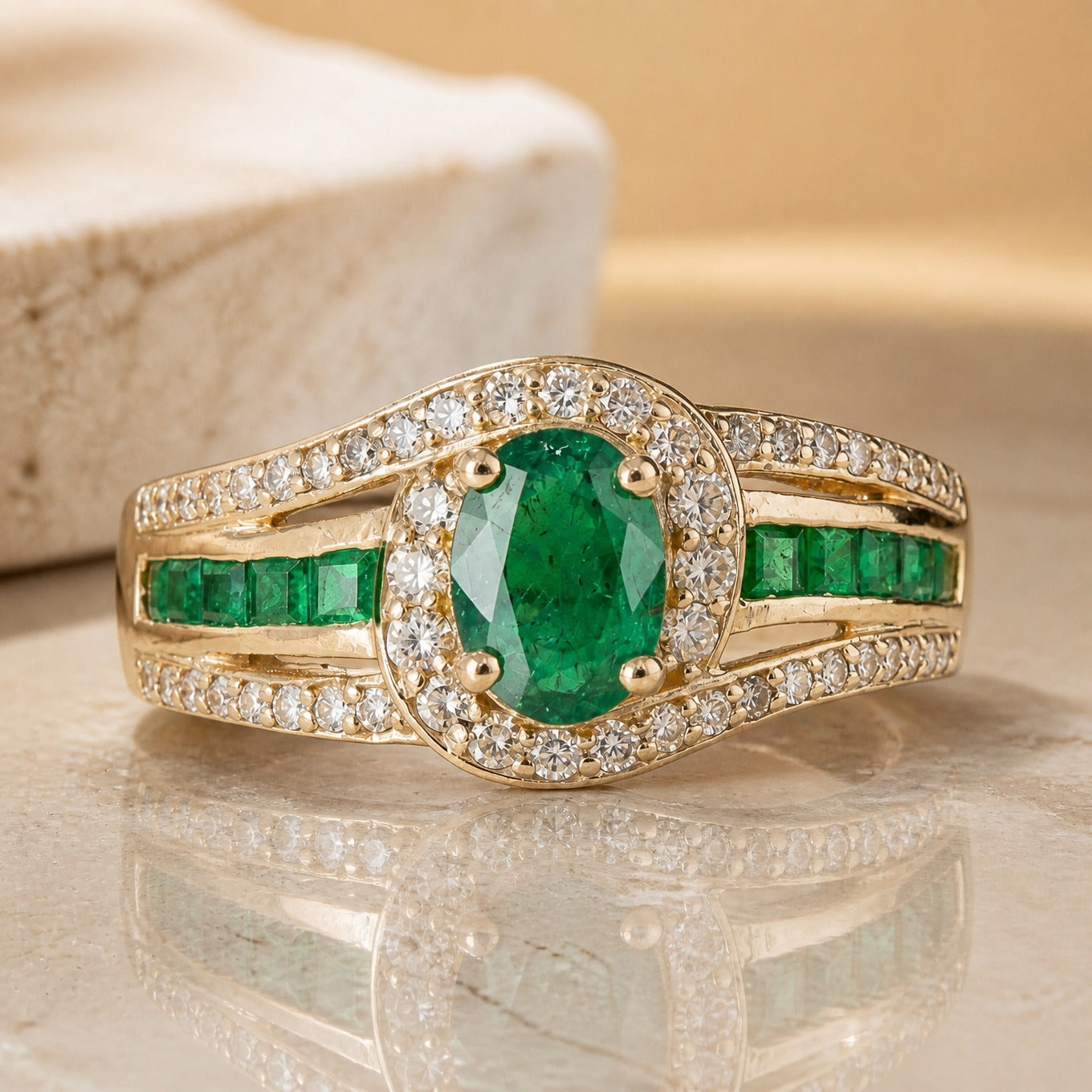 Emerald Dynasty Oval Ring