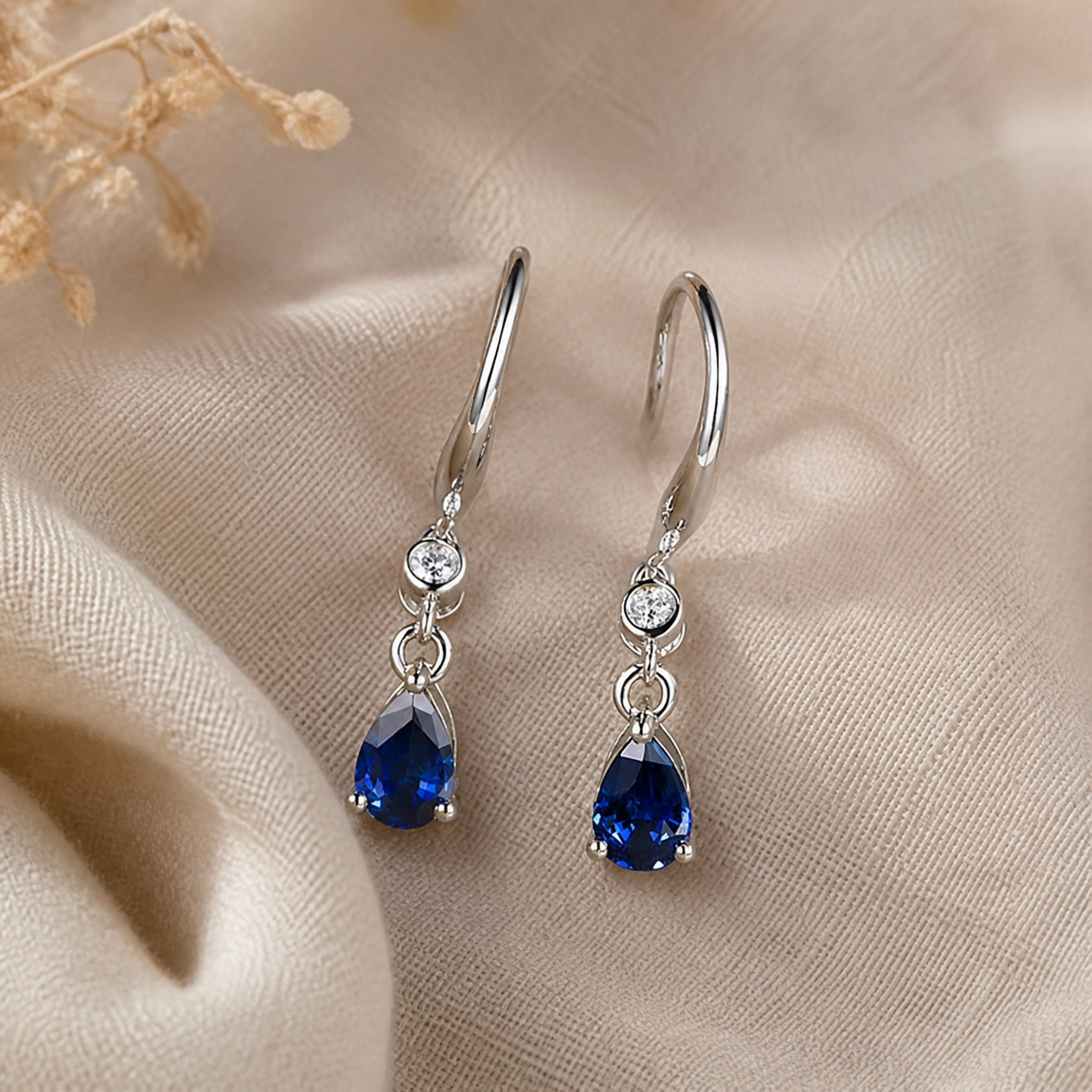 Royal Sapphire Drop Earrings