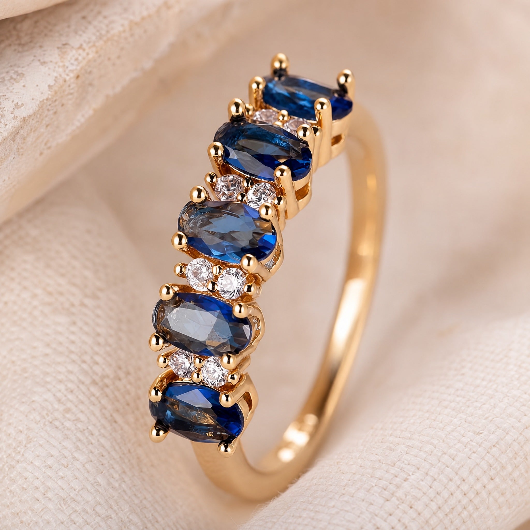 Regal Sapphire Gold Ring