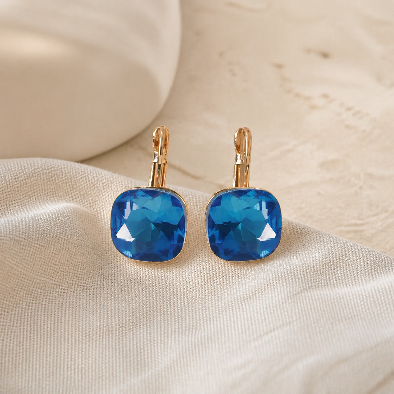 Sapphire Crystal Dangle Earrings
