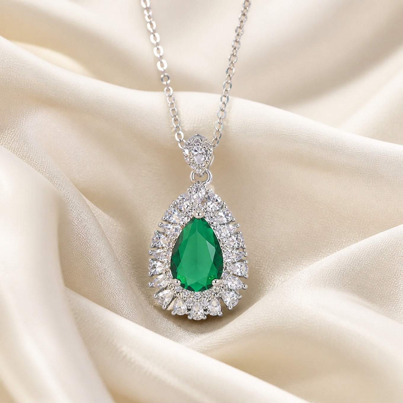 Emerald Horizon Pendant Necklace