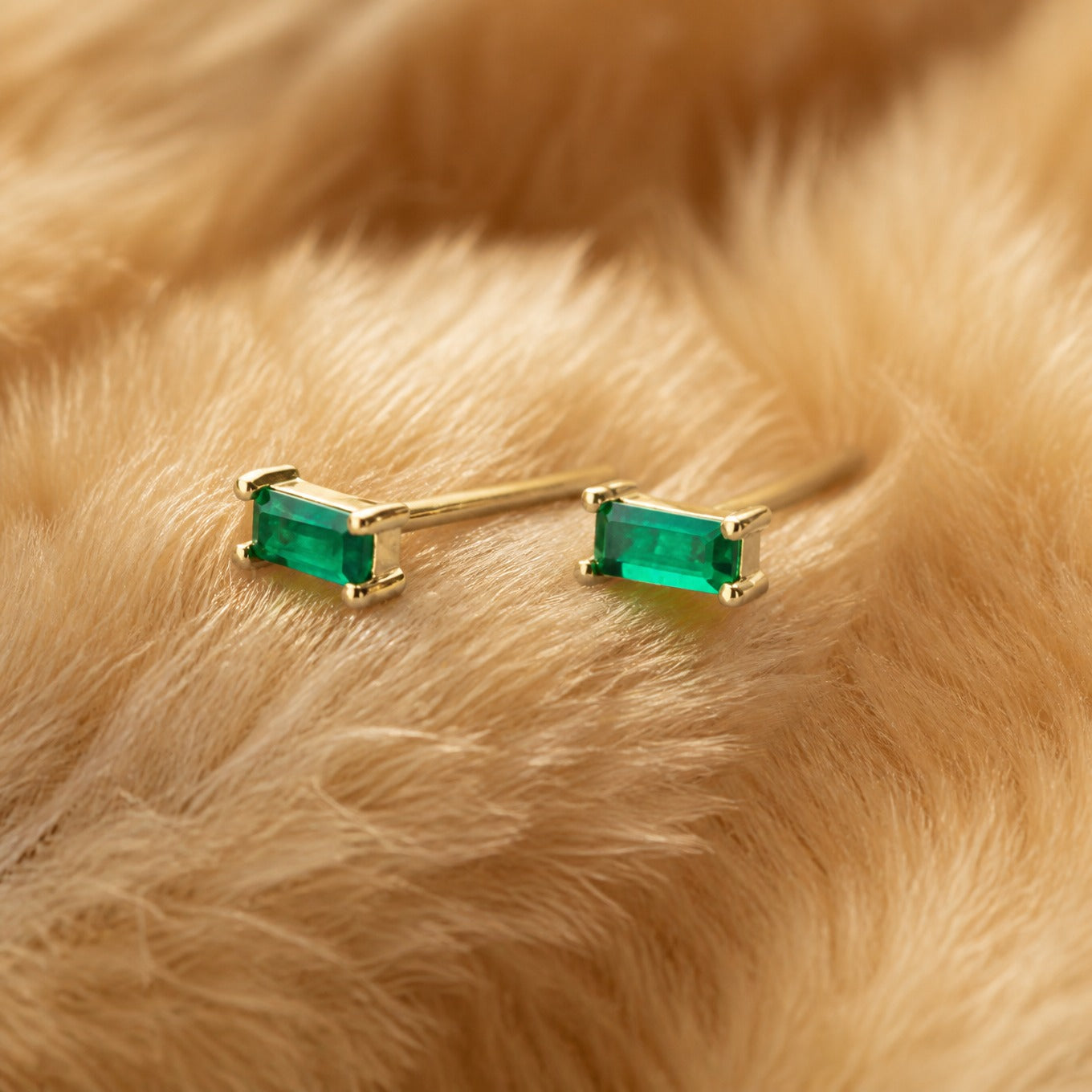 Emerald Prism Stud Earrings
