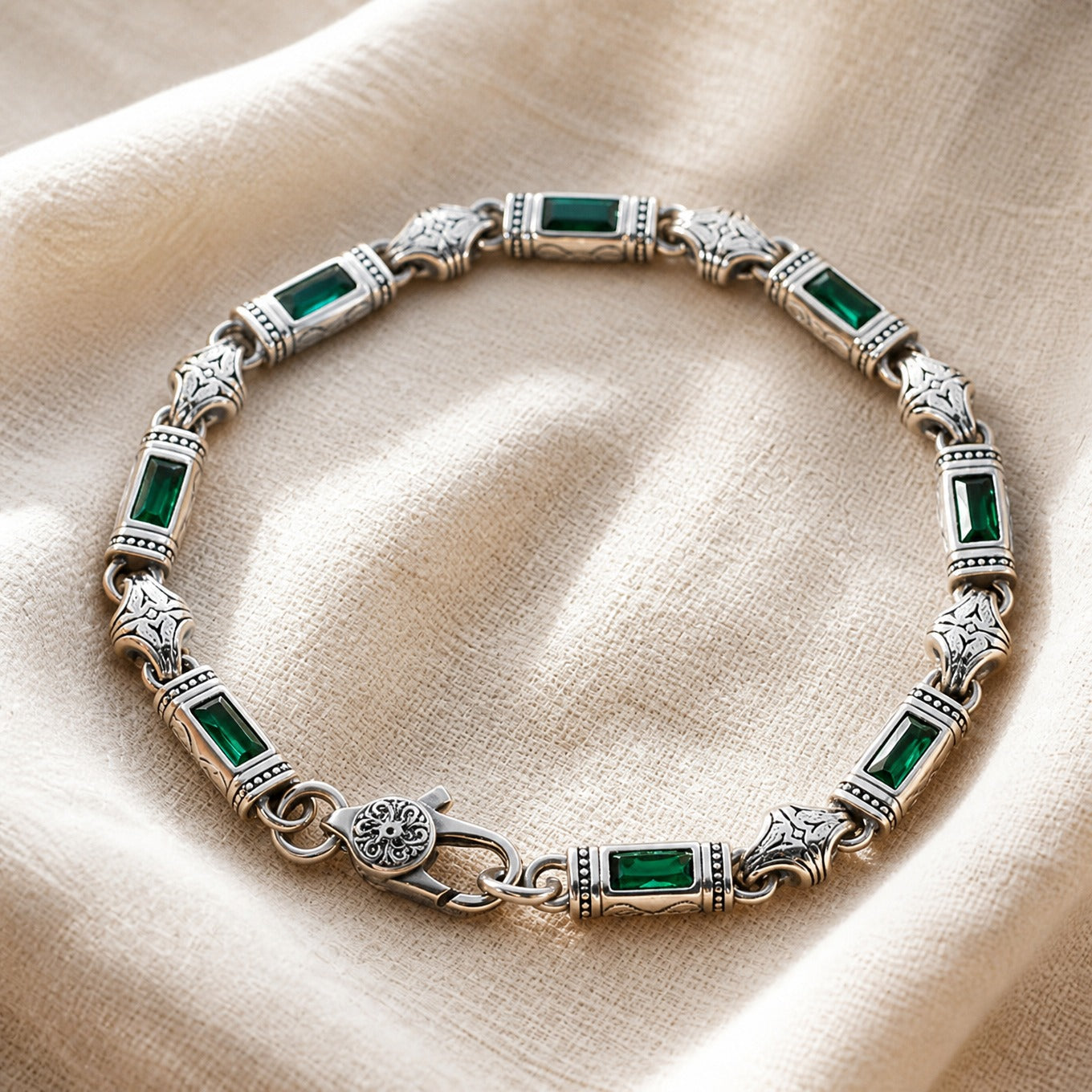 Emerald Serenade Tennis Bracelet