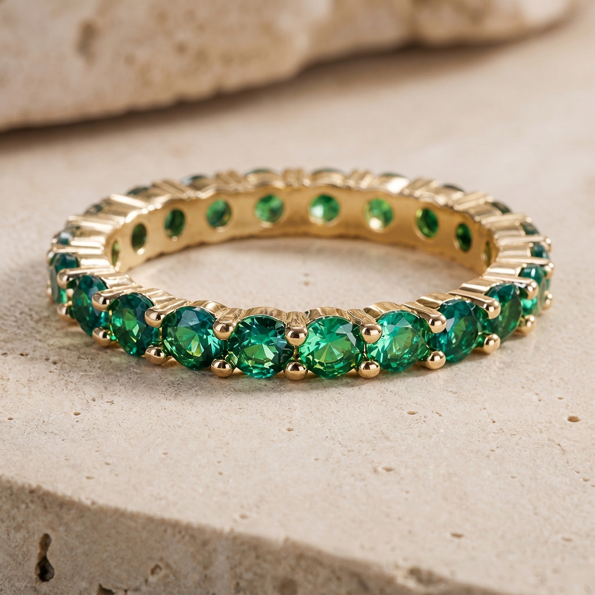 Emerald Infinity Band Ring