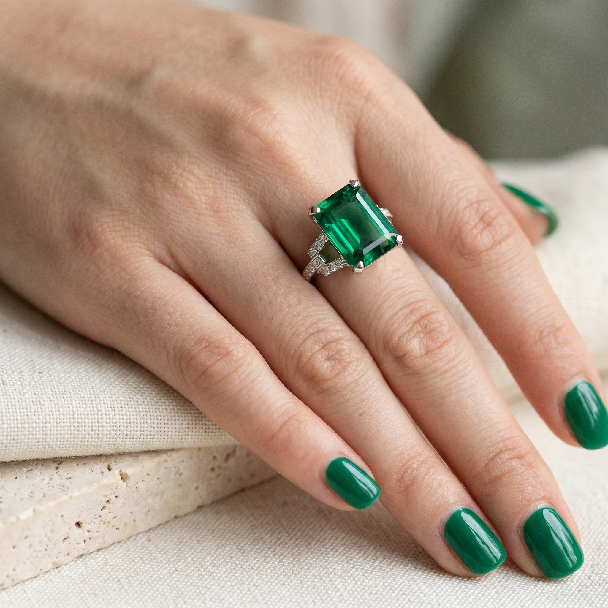 Emerald Allure Statement Ring