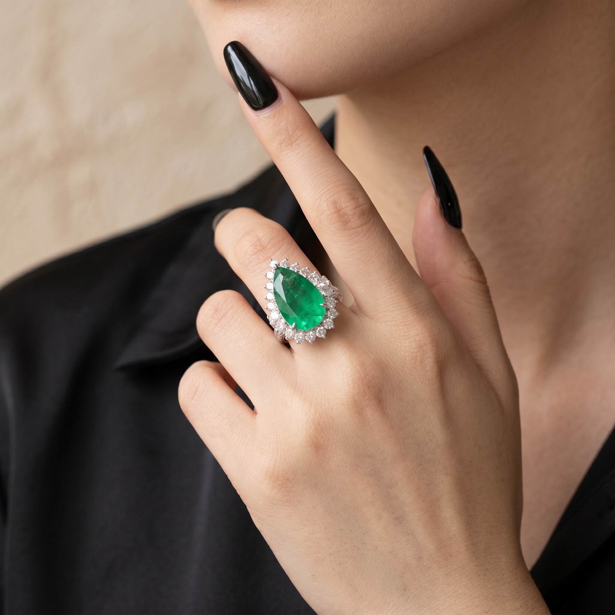 Emerald Ocean Drive Ring