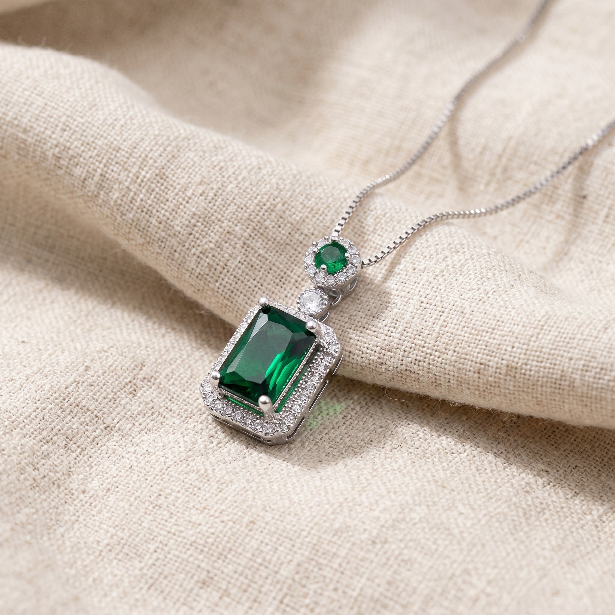 Emerald Mosaic Charm Necklace