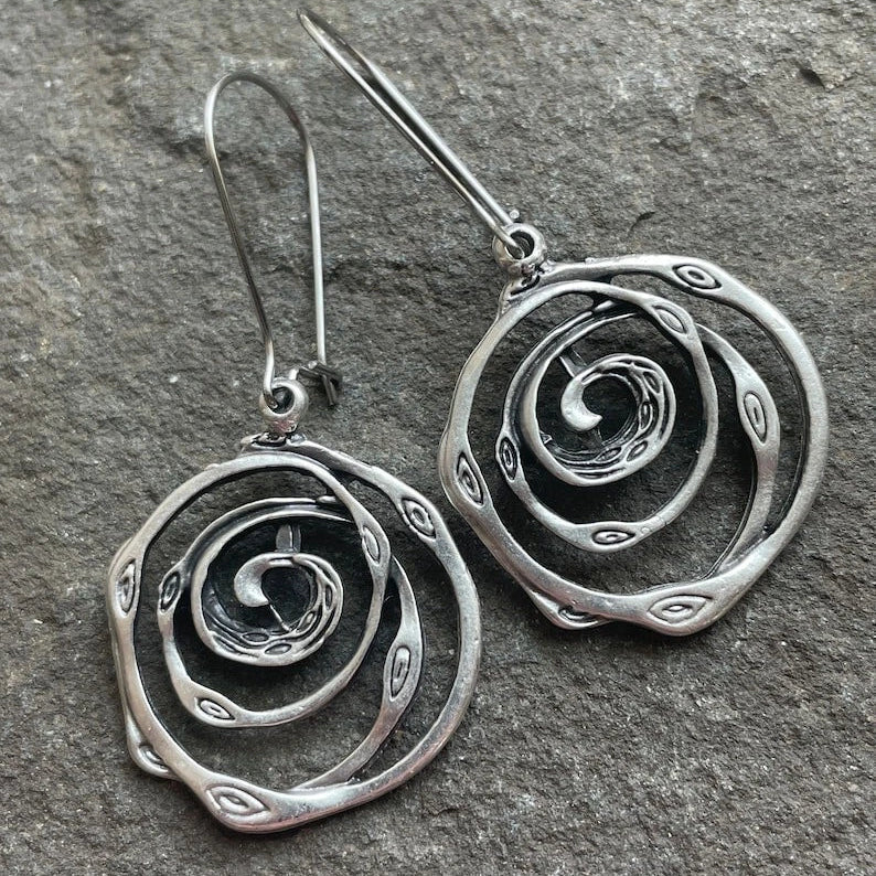 Maze Silver Vintage Earrings