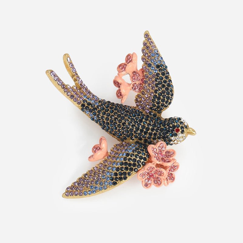 Shadow Rosebird Brooch