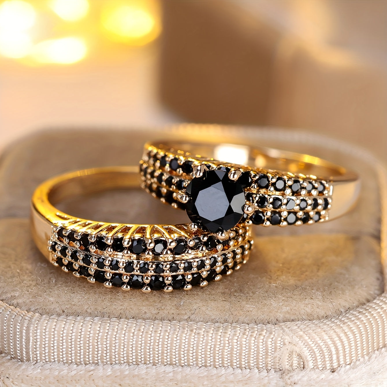 Black Radiance Ring Set