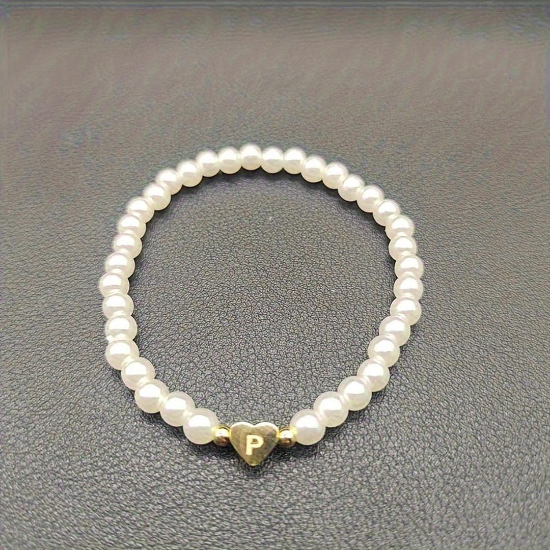 A-Z Pearl Beaded Bracelet