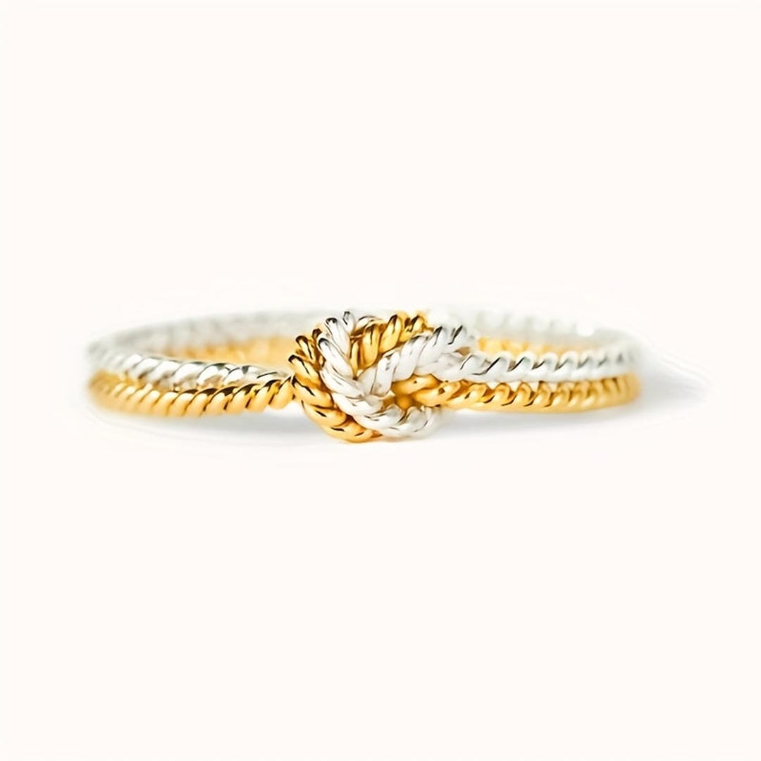 Two Tone Love Knot Ring