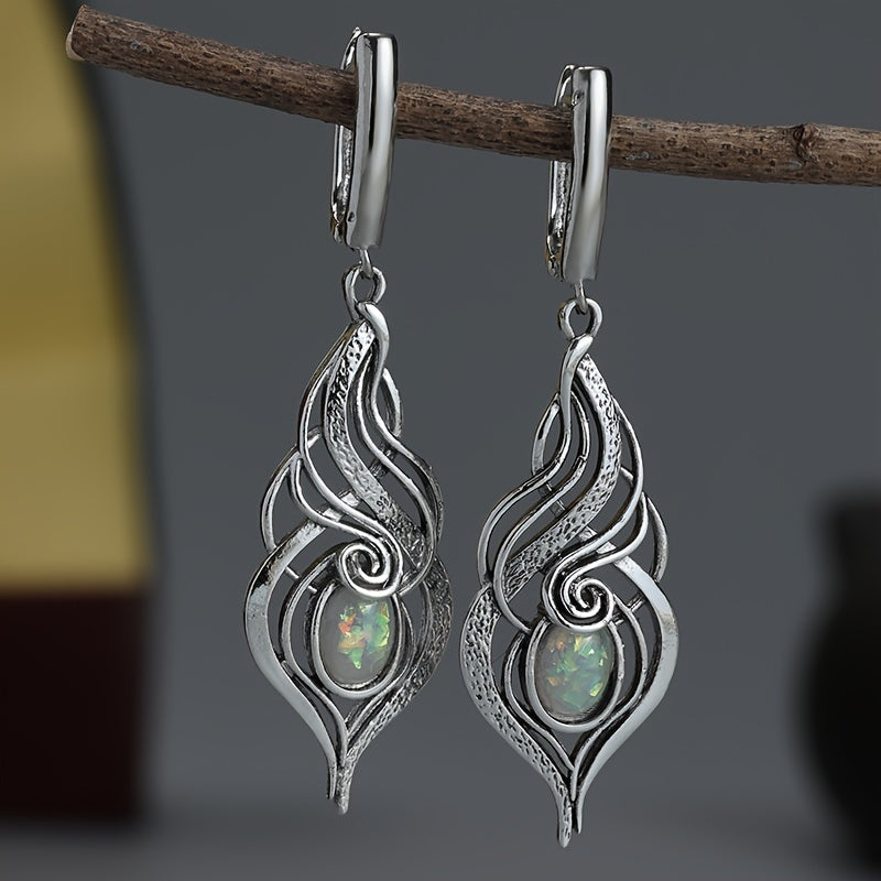 Delicate Blue Opal Drop Earrings