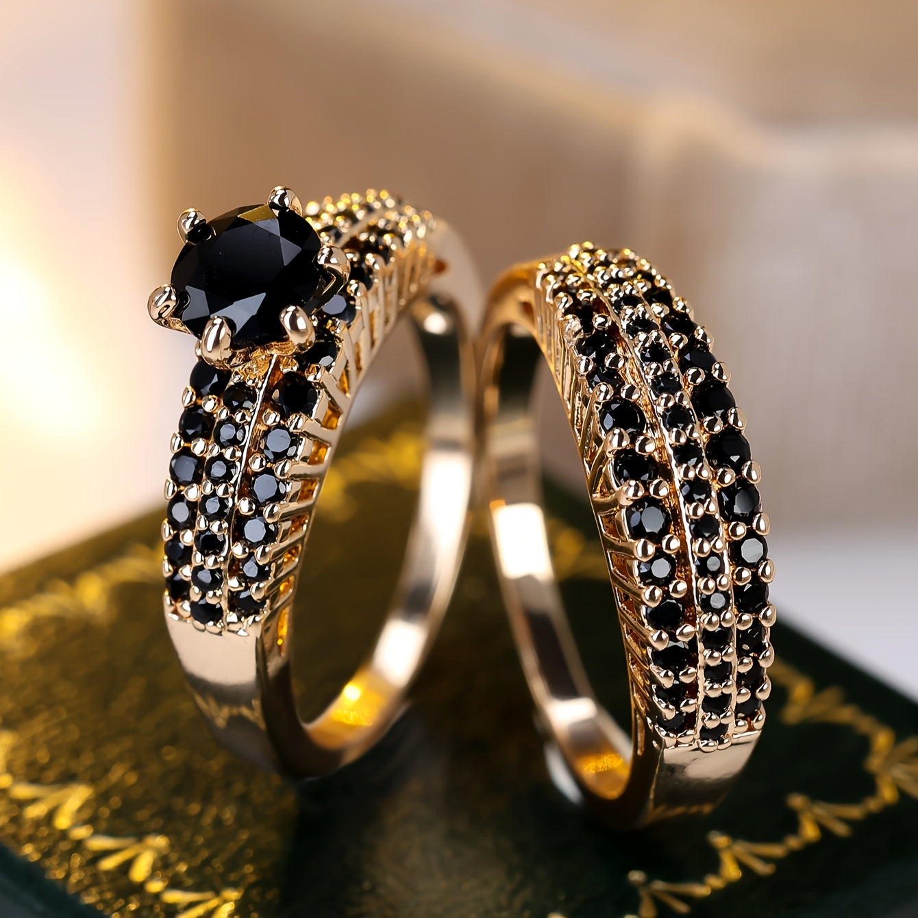 Black Radiance Ring Set