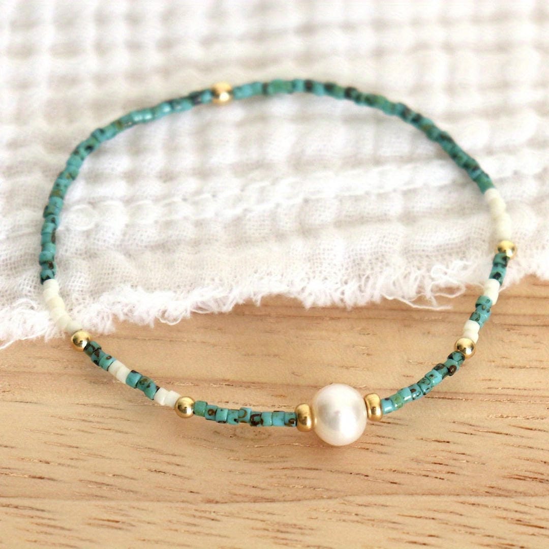 Coastal Pearl Seed Bead Bracelet