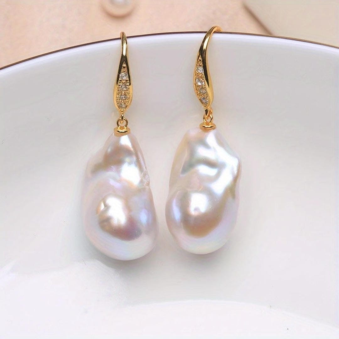 Baroque Pearl Drop Hook Earrings