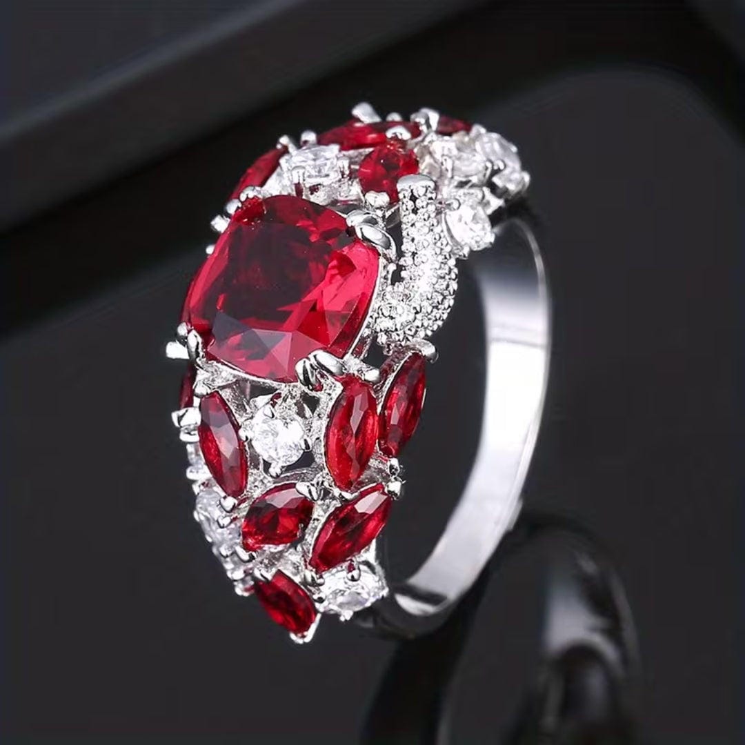 Emerald Floral Cluster Ring