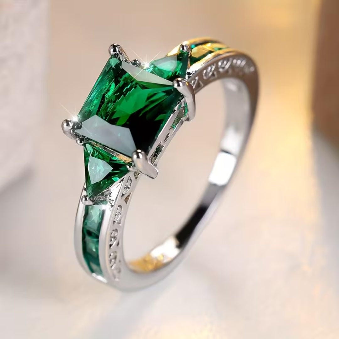 Emerald Princess Cut Statement Ring