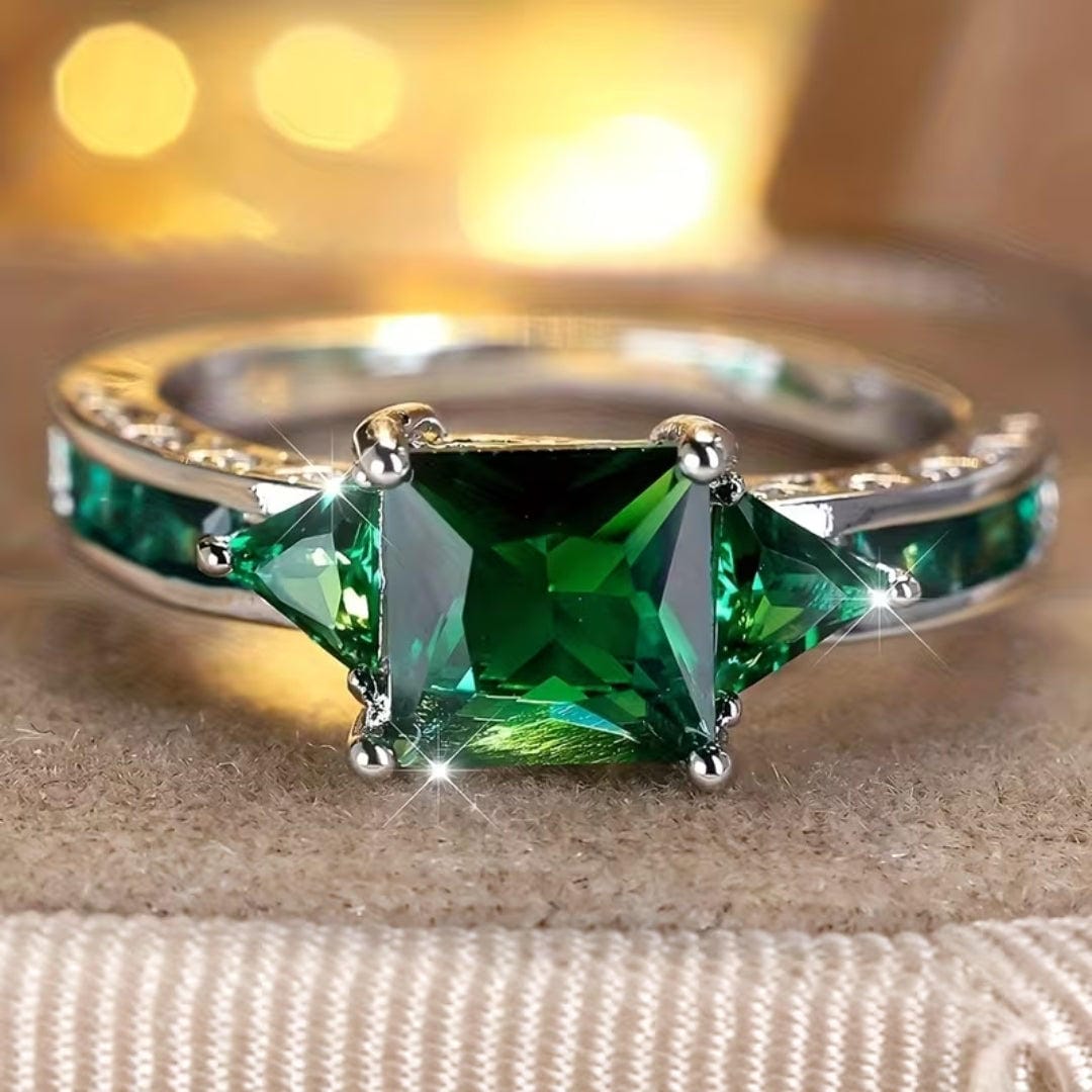 Emerald Princess Cut Statement Ring