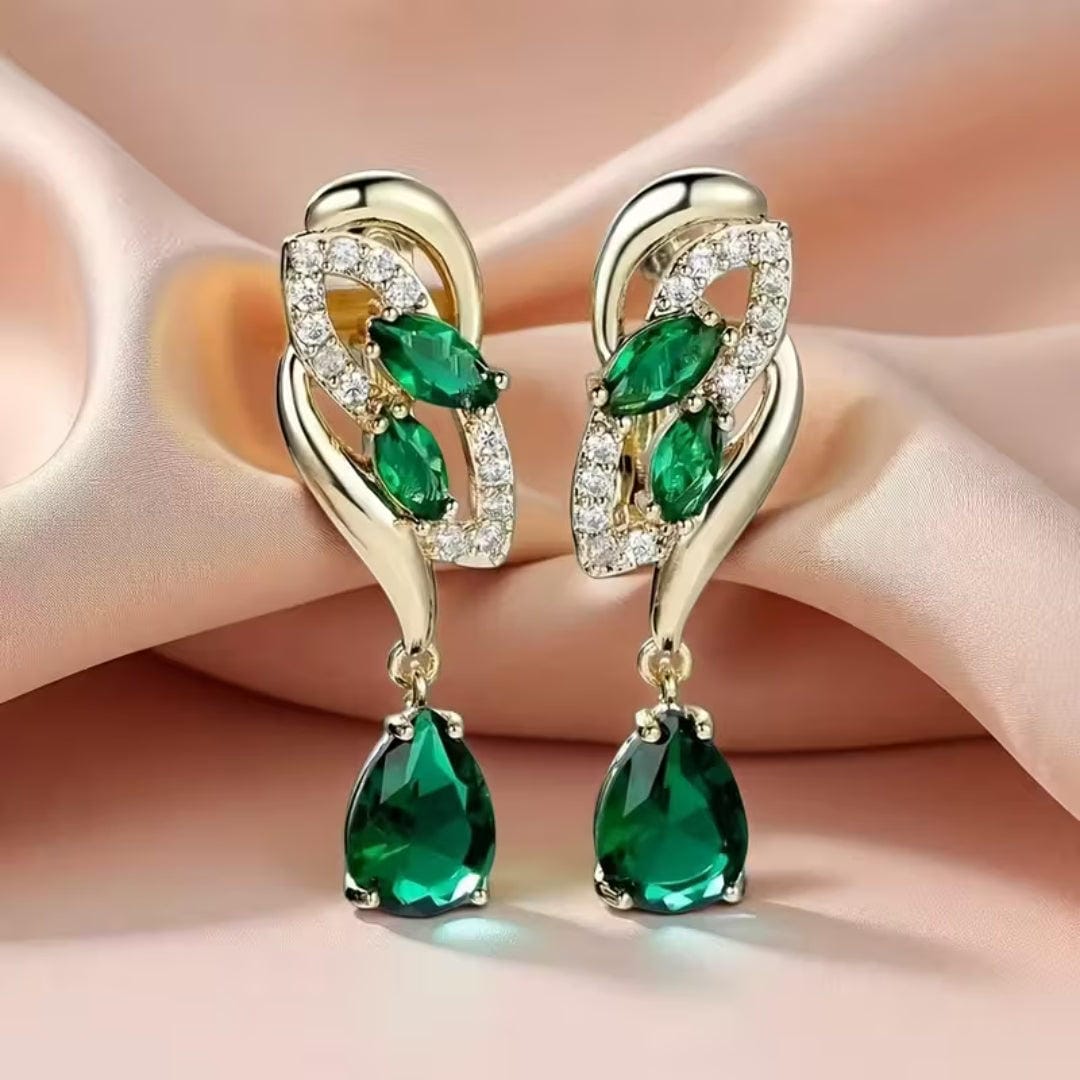 Emerald Drop Accent Earrings