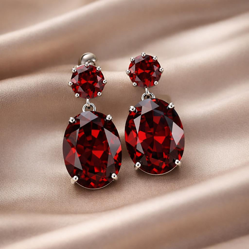 White Gold Majestic Zirconia Earrings