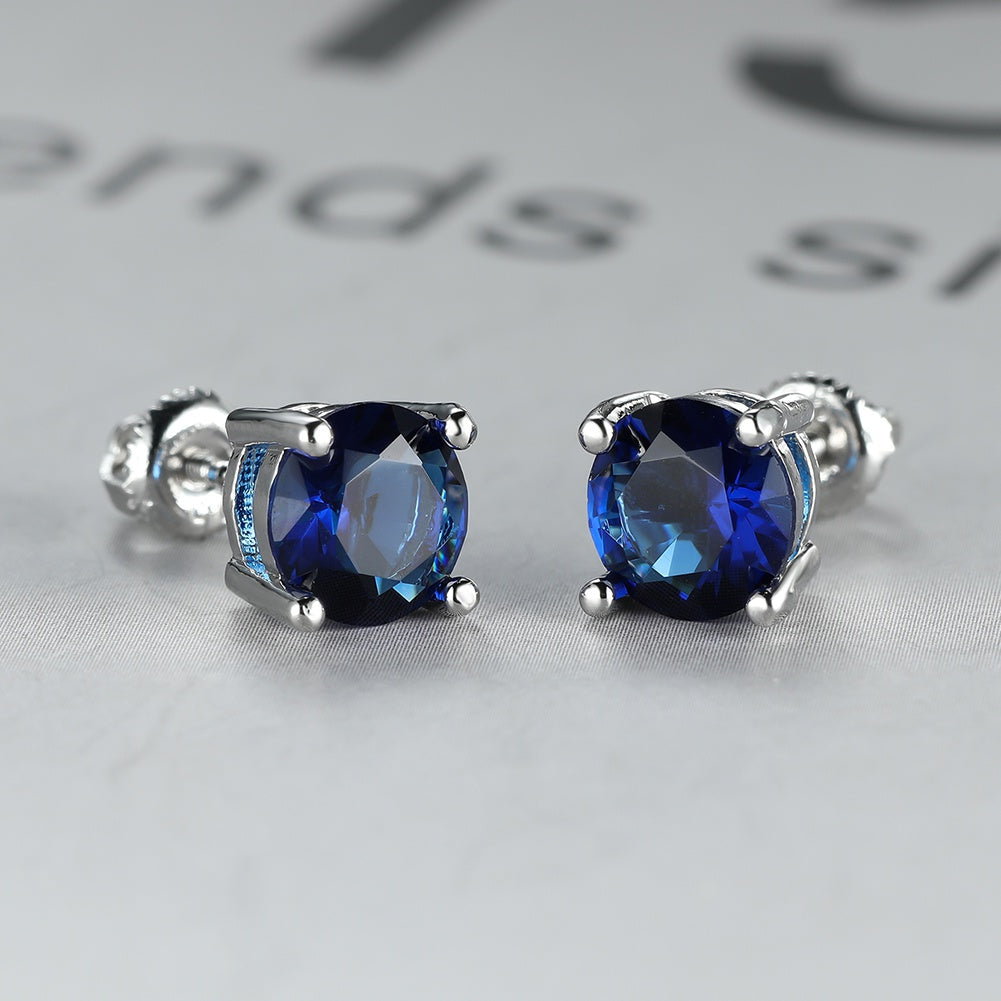 Timeless Round Cut Stone Stud Earrings