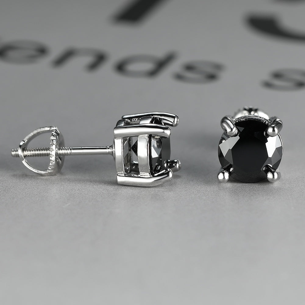 Timeless Round Cut Stone Stud Earrings