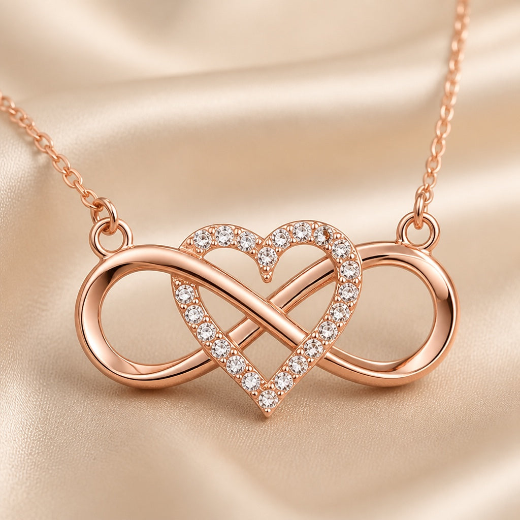 White Gold Infinity Heart Pendant Necklace