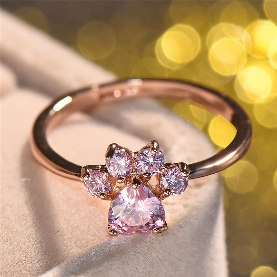 Cat Paw Gemstone Ring