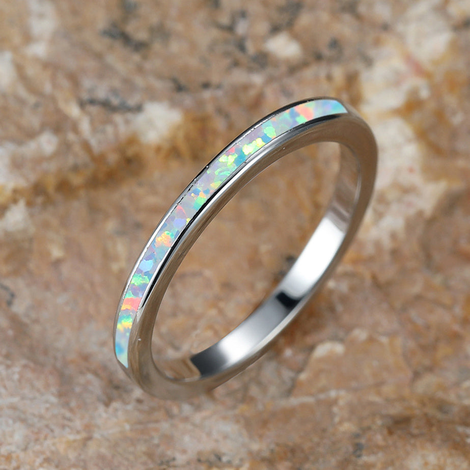 Iridescent Delicate Opal Ring