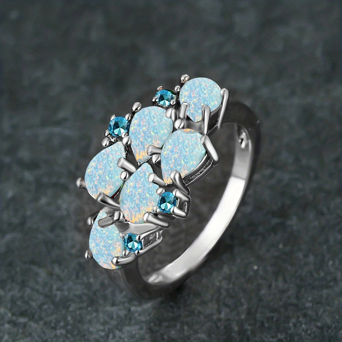 Opal Statement Cluster Ring