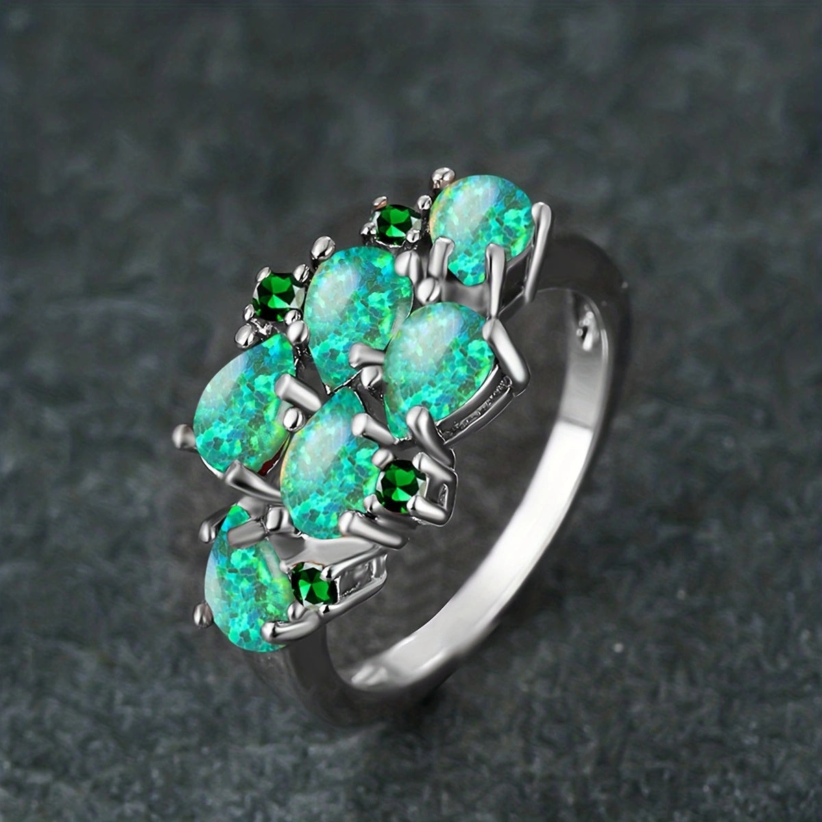 Opal Statement Cluster Ring