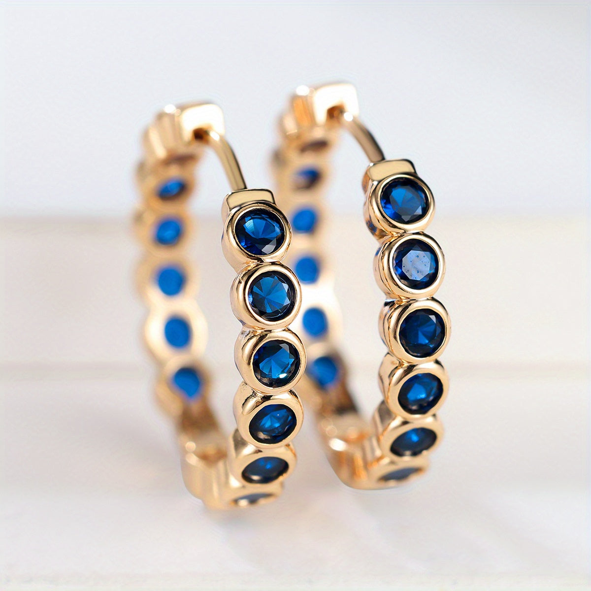 Classic Shimmering Zirconia Hoop Earrings