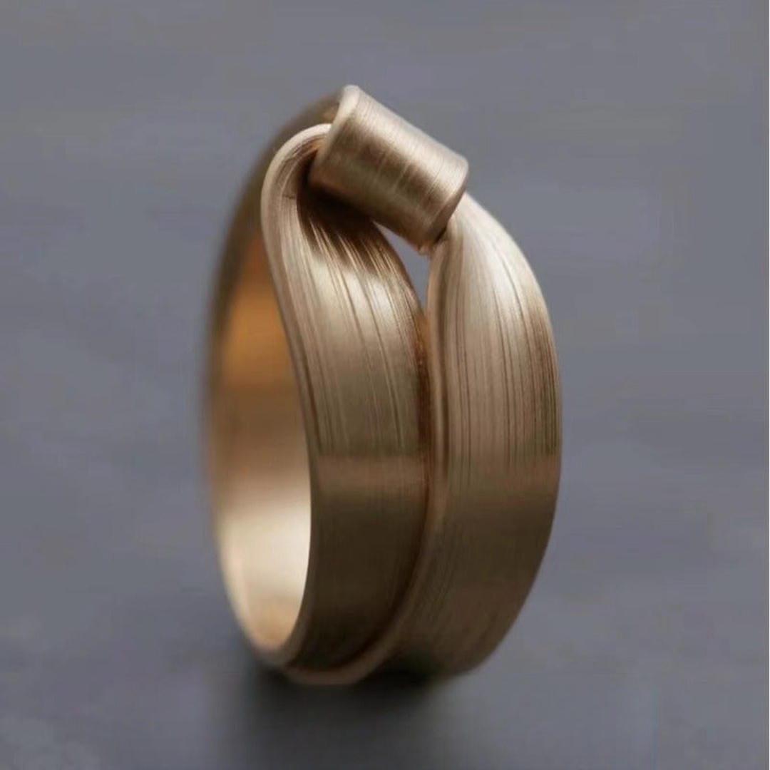 Golden Knot Brushed Statement Band