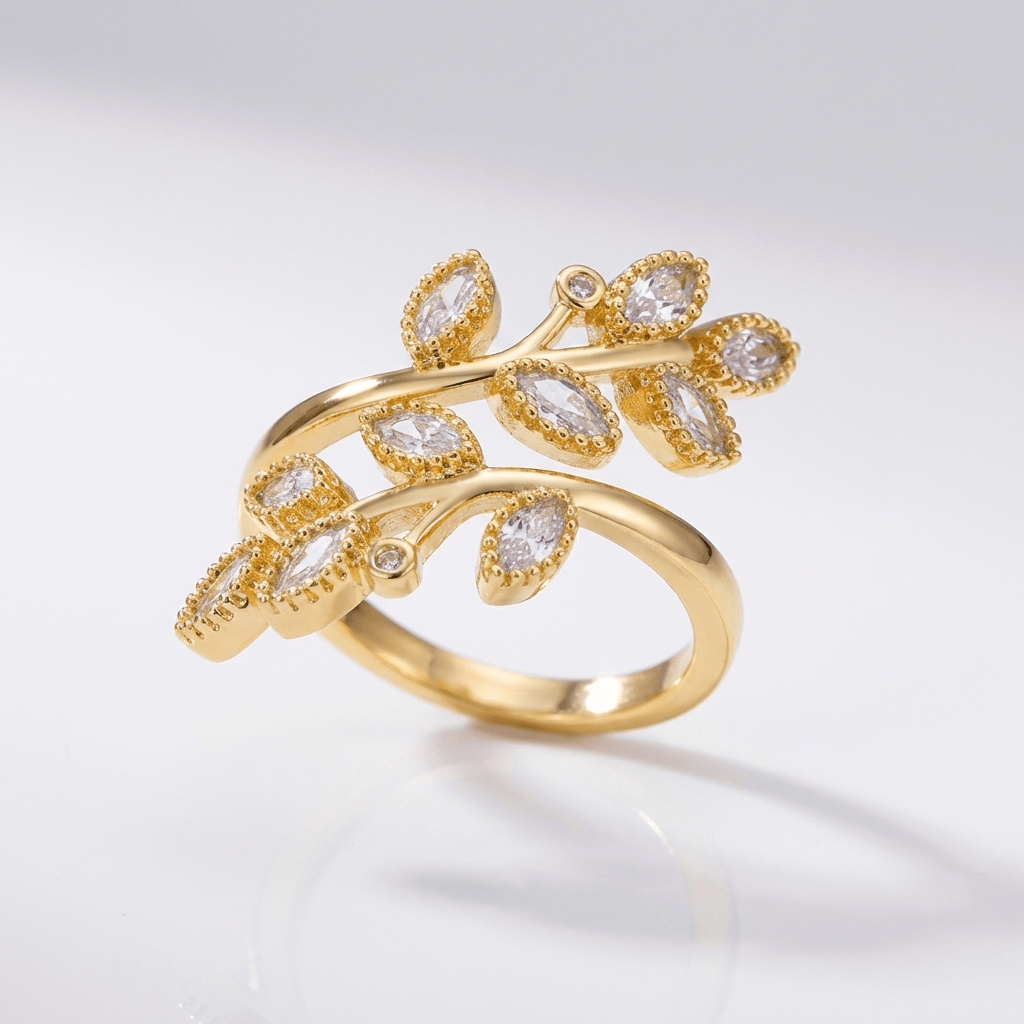 Luxury Leaf Wrap Ring