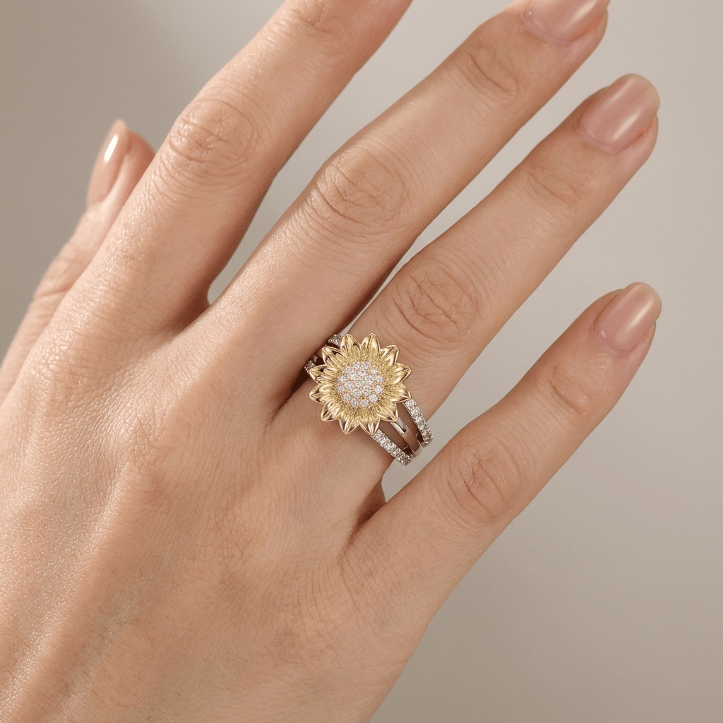 Sunflower Sparkle Diamond Ring