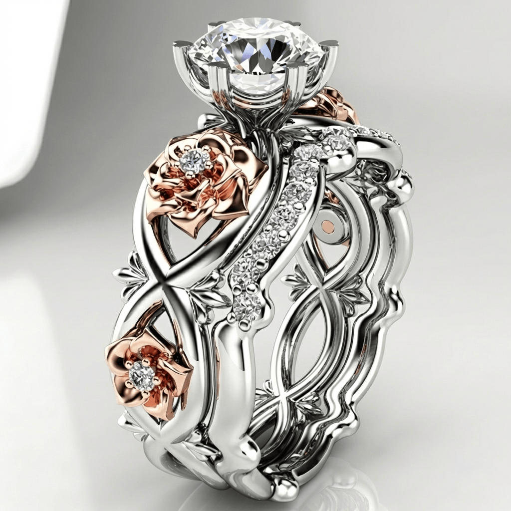 Diamond Floral Statement Ring