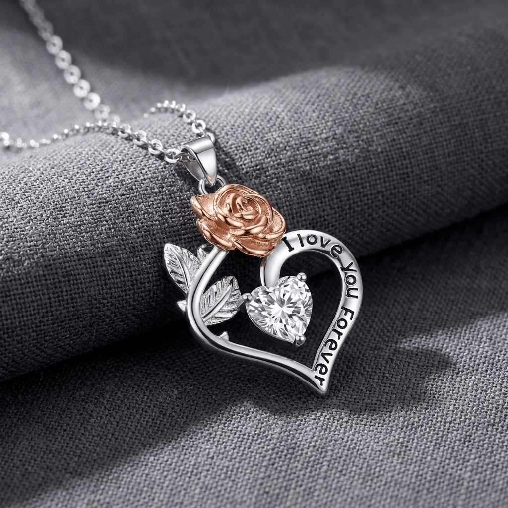 Forever Rose Heart Necklace
