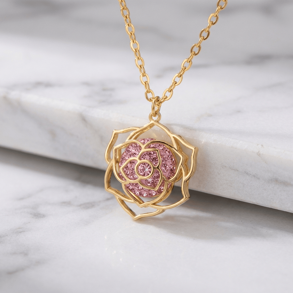 Rose Aura Charm Necklace