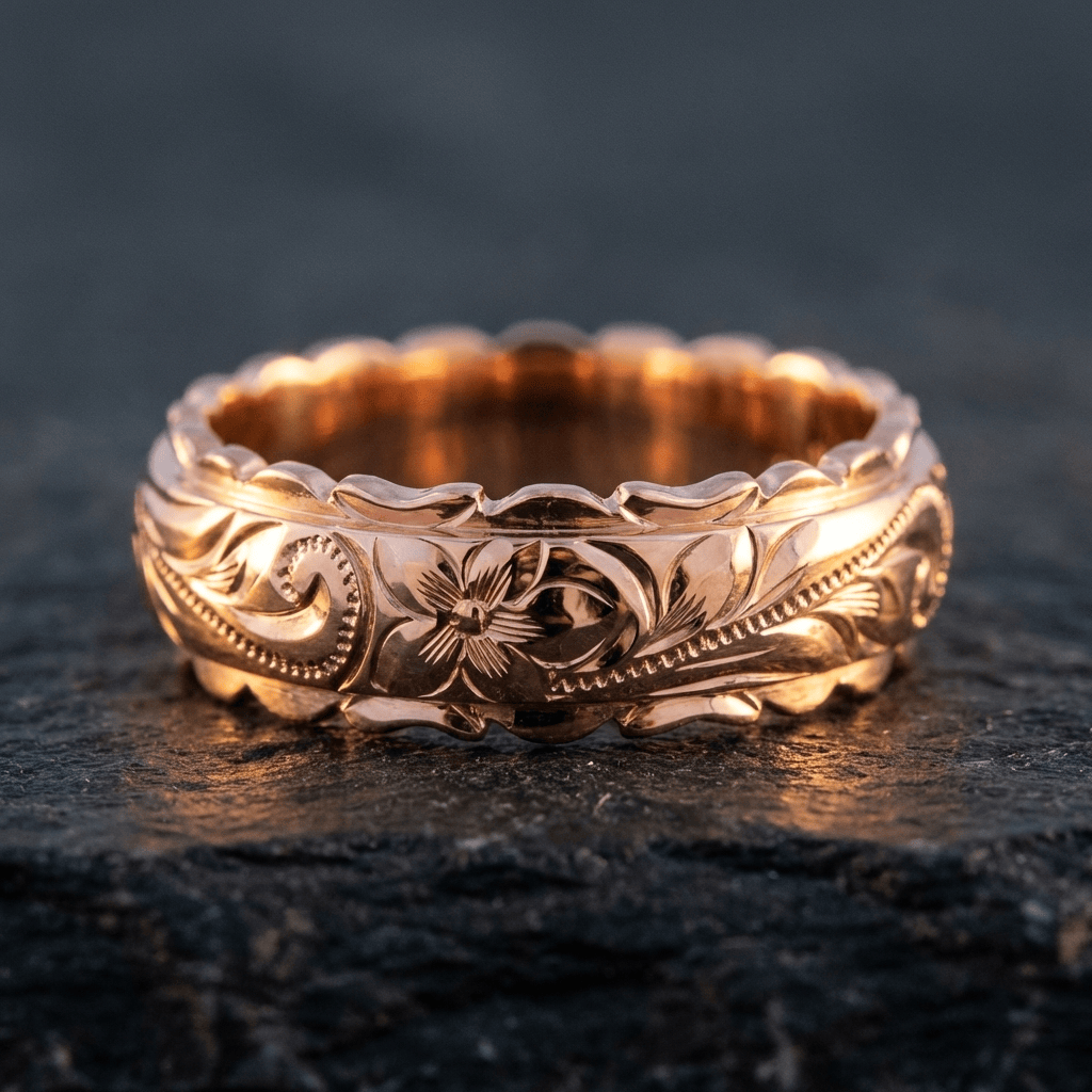 Vintage Floral Band Ring