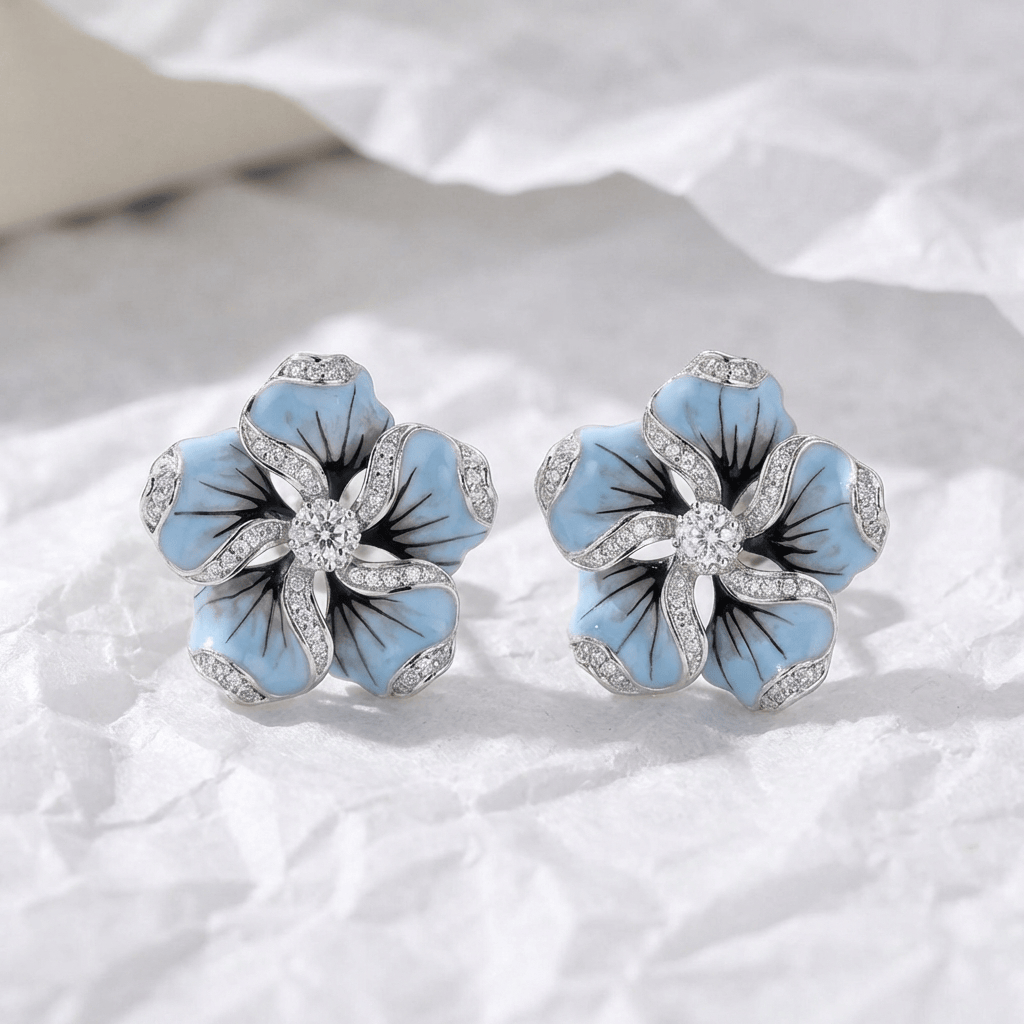 Azure Bloom Drop Earrings